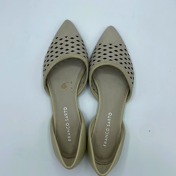 Franco Sarto Honesty 2 Pointed Toe Perforated Leather Two Toned Flats Size 7.5 - Picture 5 of 6